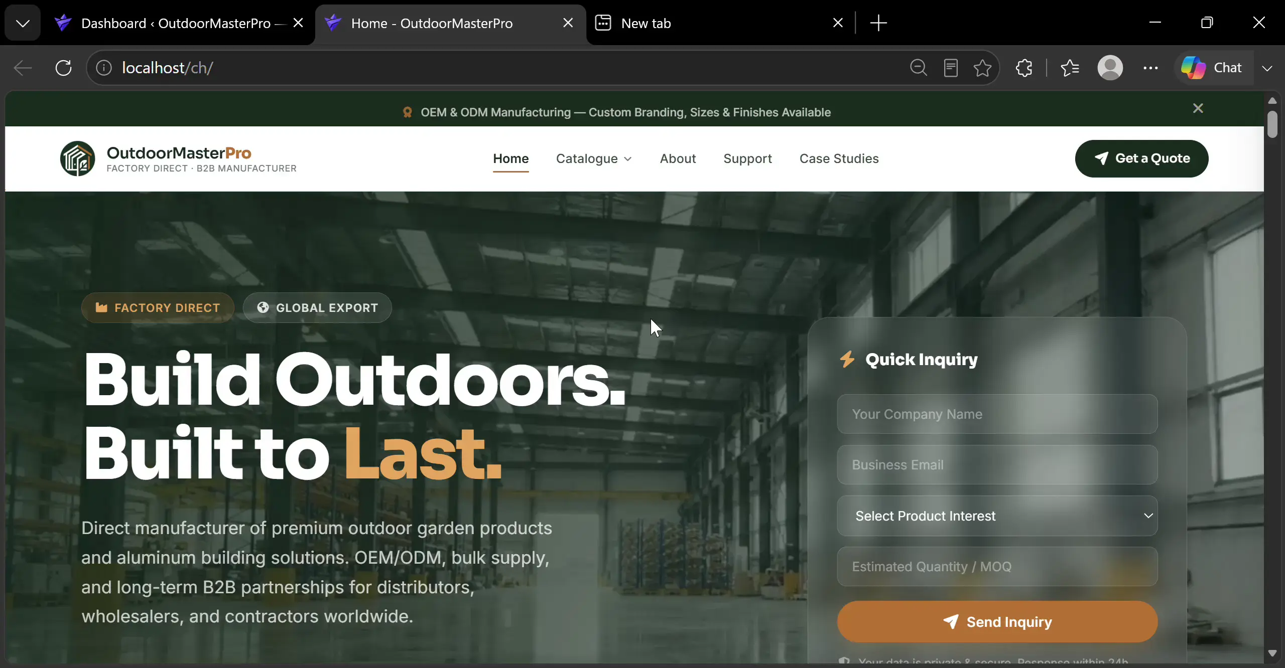 B2B outdoor products catalog preview