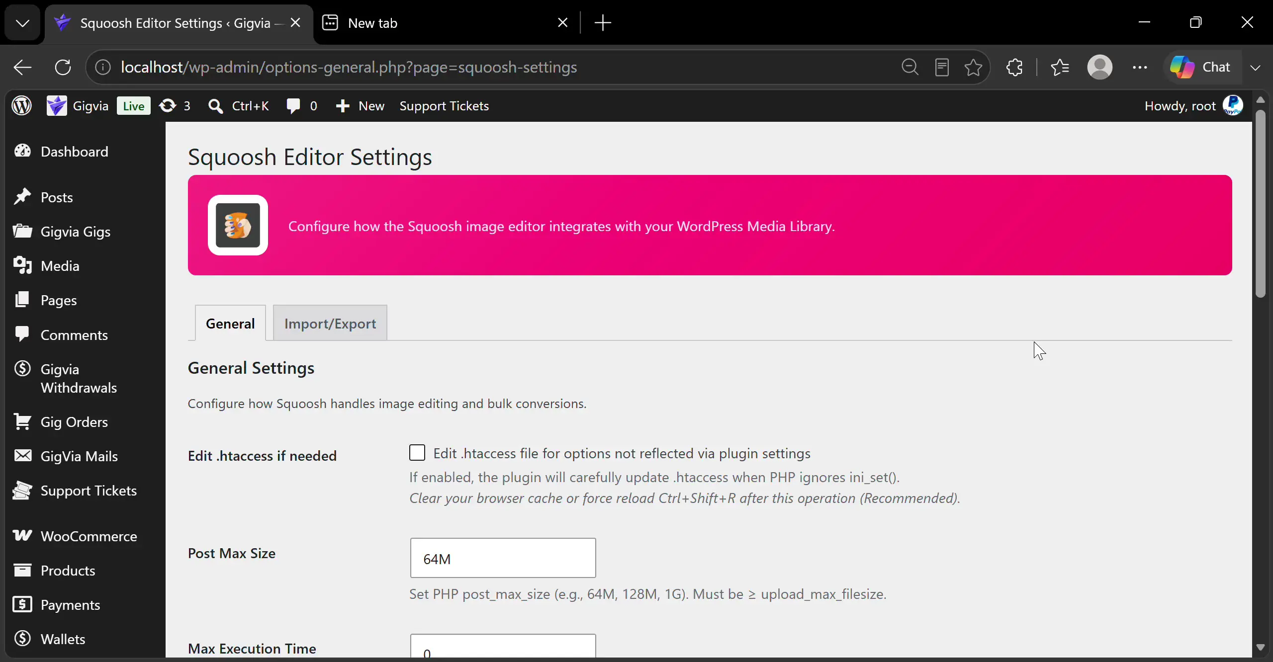 Squoosh image optimizer plugin preview