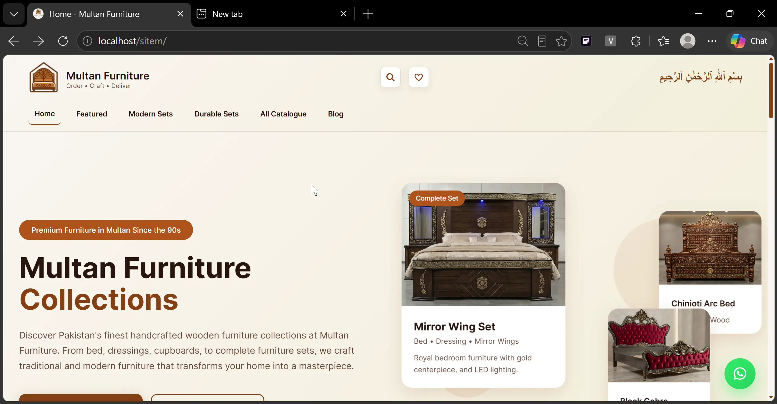 Furniture ecommerce website preview